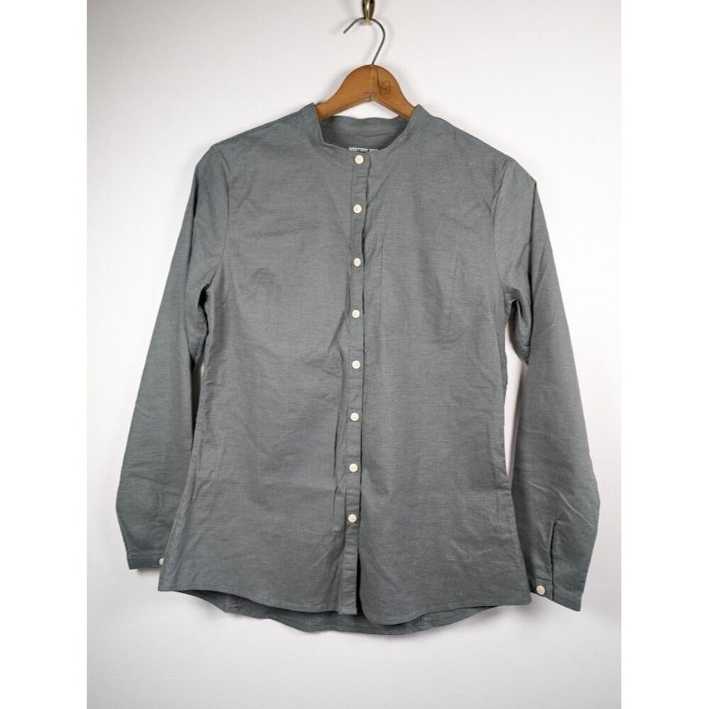 Western Rise Button Up Shirt Women's Size Large Hemp‎ Blend Rodeo Cowgirl